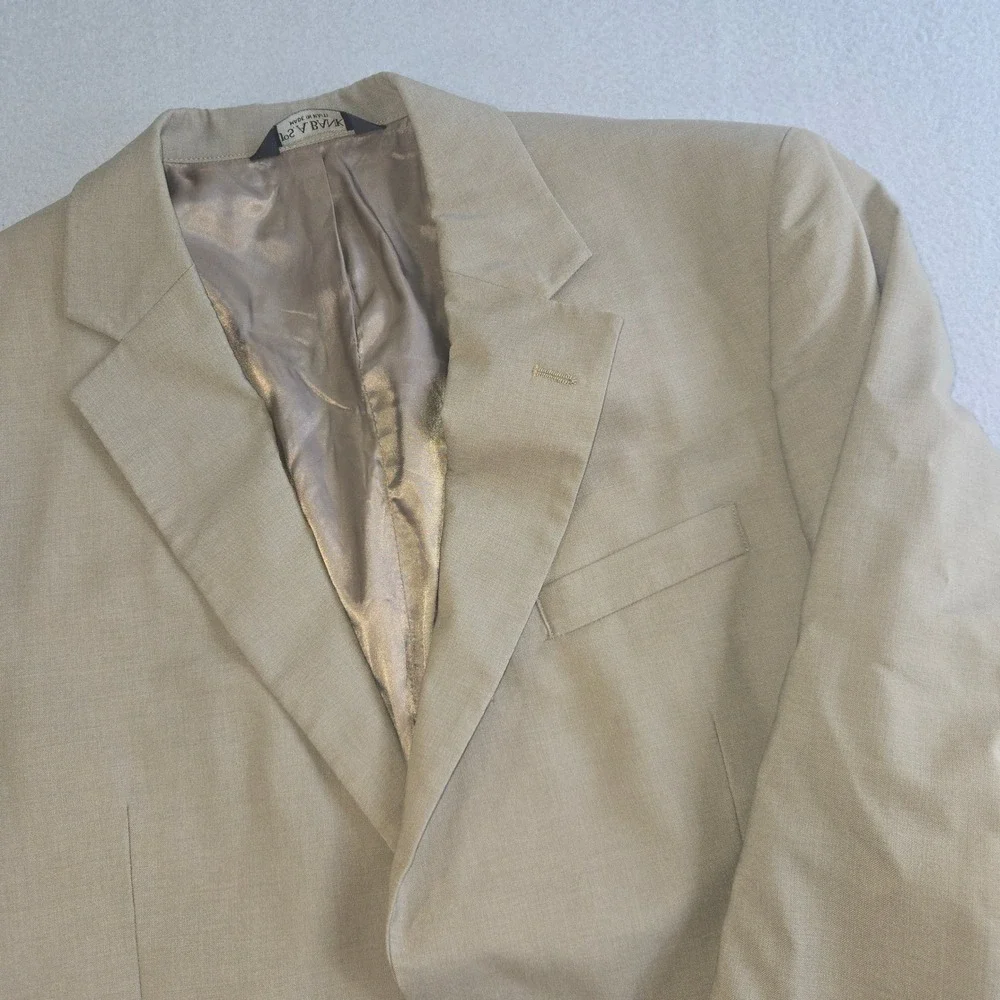 Jos. A. Bank Blazer Mens 40R Tan Two Button Notch Lapel Solid Sport Coat